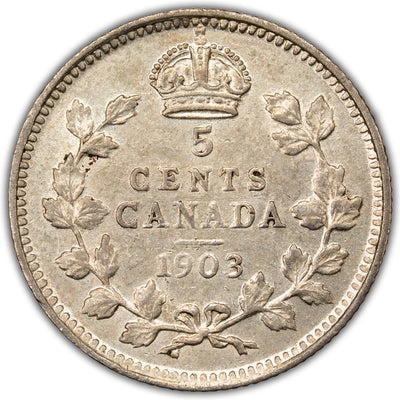 Canada 1903 5 Cents Silver Coin - VF-30