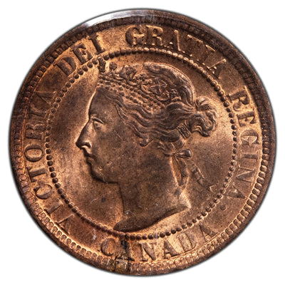Canada 1901 1 Large Cent Coin - ICCS MS-65 Red