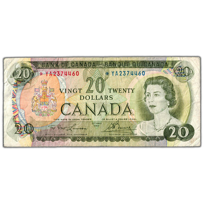 $20 1969 Bank of Canada Note *YA Replacement Prefix BC-50bA - Circulated