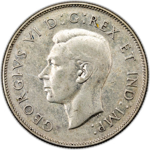 SOLD Canada 1947 Maple Leaf 50 Cents Half Dollar Silver Coin - Very Fine