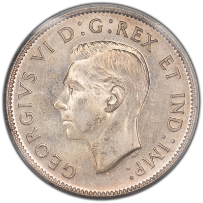 SOLD Canada 1943 25 Cents Quarter Silver Coin - ICCS MS-64