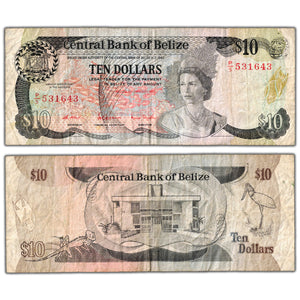 SOLD Belize 1987 $10 Ten Dollars Note P #48a - Circulated