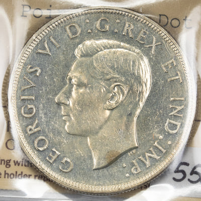 SOLD Canada 1947 Pointed 7 Dot $1 Silver Dollar Coin - ICCS EF-45