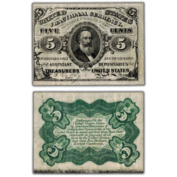 United States 1863 5 Five Cents Fractional Note - Tear