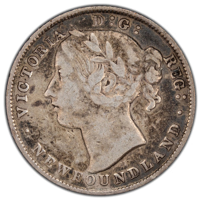 Newfoundland 1872-H 20 Cents Silver Coin - Fine