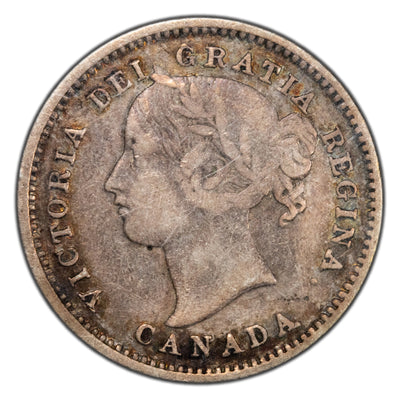 Canada 1871 10 Cents Dime Silver Coin - ICCS F-15