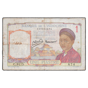 SOLD French Indo-China ND (1953) 1 Piastre Note P #92