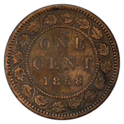 Canada 1858 One Large Cent Coin First Year of Issue! - Very Fine