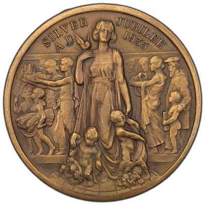 Great Britain 1935 King George V Queen Mary Silver Jubilee Medal 51mm