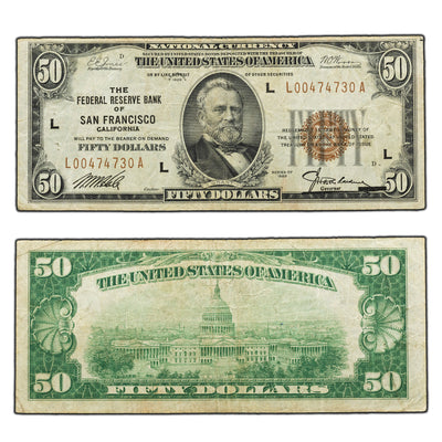 SOLD United States 1929 $50 National Note San Francisco Fr. 1880L