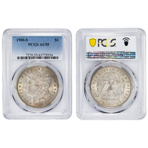 SOLD United States 1900-S $1 Morgan Silver Dollar Coin - PCGS AU-55
