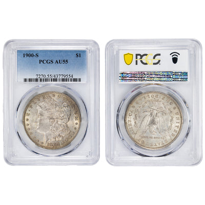 SOLD United States 1900-S $1 Morgan Silver Dollar Coin - PCGS AU-55