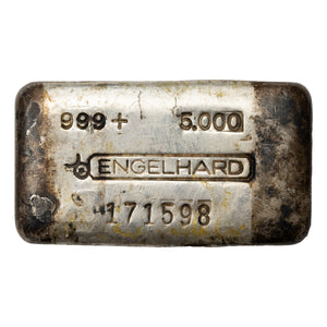 SOLD Engelhard 5oz .999 Fine Silver Bar 3rd Series