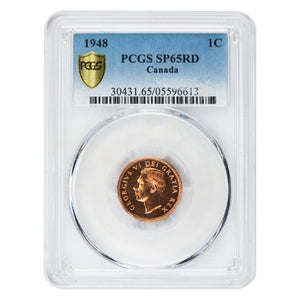 SOLD Canada 1948 1 One Cent Specimen Coin - PCGS SP-65 Red