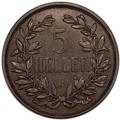 SOLD German East Africa 1908 5 Five Heller Coin