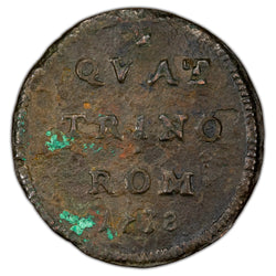 Papal States 1738 One Quattrino Coin  - Pope Clement XII
