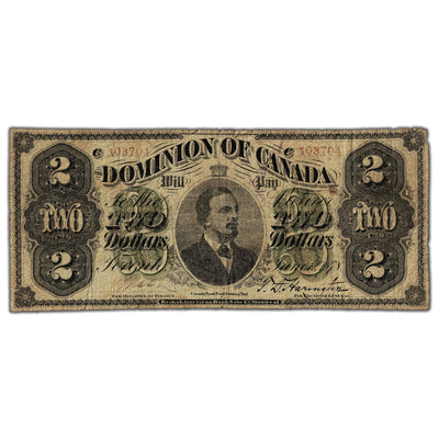 SOLD $2 1878 Dominion of Canada Note Payable at Toronto - Contemporary Counterfeit