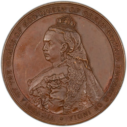 Great Britain 1889 Queen Victoria 70th Birthday 65mm Bronze Medal BHM-3365 Eimer 1747