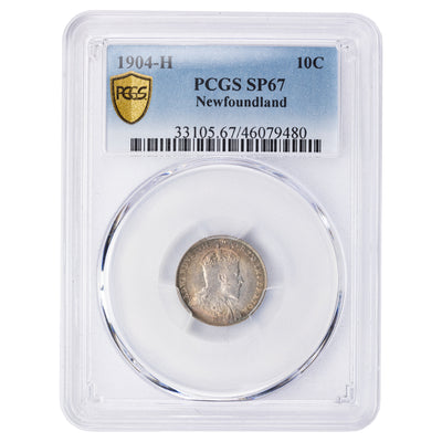 SOLD Newfoundland 1904-H 10 Cents Silver Coin - PCGS Specimen SP-67