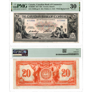 SOLD $20 1917 Canadian Bank of Commerce Canada Charted Note #75-16-02-08 - PMG VF-30
