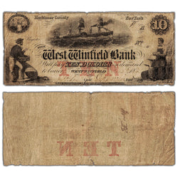 United States 1865 $10 The West Westwinfield Bank Note - Circulated