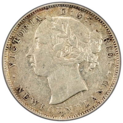 Newfoundland 1890 20 Cents Silver Coin - ICCS EF-40