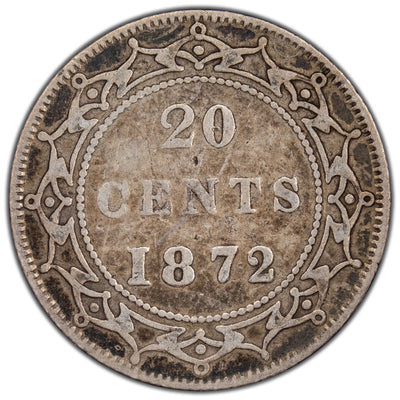 Newfoundland 1872-H 20 Cents Silver Coin - Fine