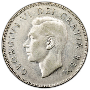 SOLD Canada 1949 Hoof/9 50 Cents Half Dollar Silver Coin - F-15
