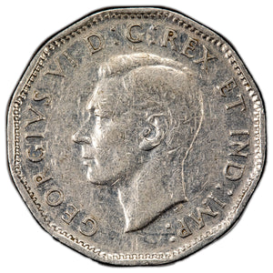 SOLD Canada 1947 Dot 5 Five Cents Nickel Coin - Fine