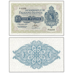 SOLD Falkland Islands 1977 1 One Pound Note P #8c - Choice Uncirculated