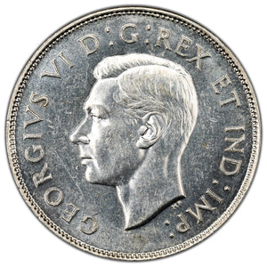 SOLD Canada 1946 50 Cents Half Dollar Silver Coin - AU-55