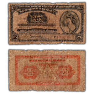 SOLD Nicaragua 1912 25 Centavos Note P #53a - Low Grade Filler