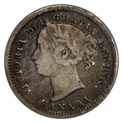 SOLD Canada 1872-H 10 Cents Dime Silver Coin - ICCS VG-10