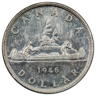 Canada 1946 $1 Silver Dollar Coins - Almost Uncirculated