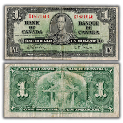 $1 1937 Bank of Canada Note Gordon-Towers D/M Prefix BC-21c - Fine