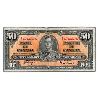 $50 1937 Bank of Canada Note Coyne-Towers B/H Prefix BC-26c - Fine