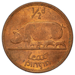 Ireland 1942 1/2d Half Penny Coin - Uncirculated