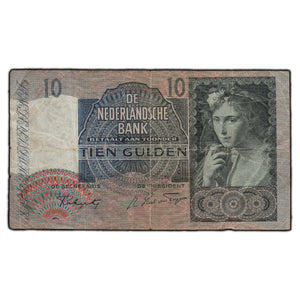 SOLD Netherlands 1942 10 Gulden Note P #56