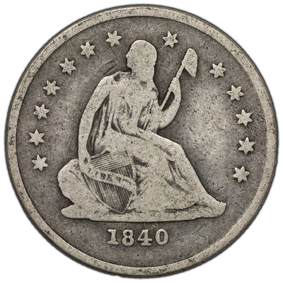United States 1840-O No Drapery 25 Cents Seated Liberty Quarter Silver Coin