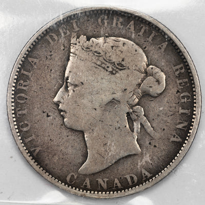 SOLD Canada 1885 25 Cents Quarter Silver Coin - ICCS G-6