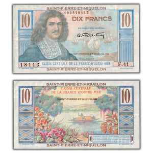 SOLD Saint Pierre & Miquelon N.D (1950-60) 10 Francs Note P #23 - AU