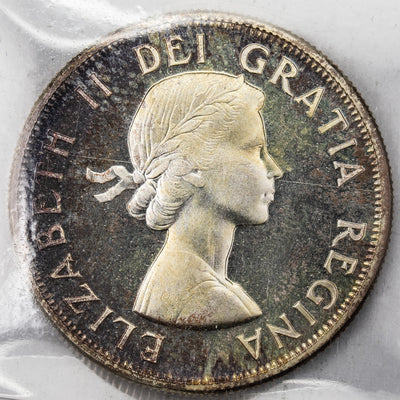 SOLD Canada 1958 50 Cents Half Dollar Silver Proof Like Coin - ICCS PL-66 Cameo