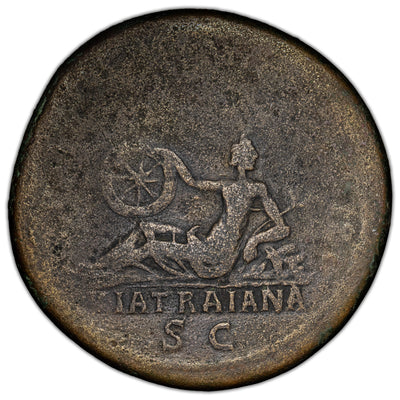 SOLD Ancient Rome AD 112-14 Trajan AE Sestertius Coin RIC #636 24.62g