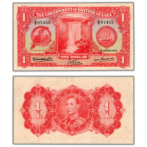 SOLD British Guiana 1937 $1 One Dollar Note P #12a - VF