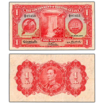 SOLD British Guiana 1937 $1 One Dollar Note P #12a - VF
