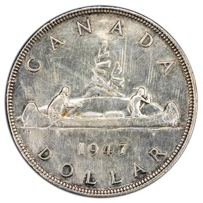 SOLD Canada 1947 Blunt 7 $1 Silver Dollar Coin - Polished