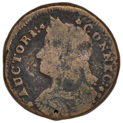 United States Connecticut 1787 Copper Coin Miller 33.2-Z.12 - Holed