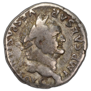 SOLD Ancient Rome AD 75 Vespasianus Denarius Silver Coin RIC 772