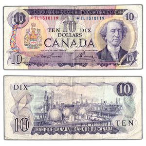 SOLD $10 1971 Bank of Canada Note *TL Replacement Prefix BC-49cA - Circulated