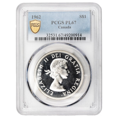 SOLD Canada 1962 $1 Silver Dollar Coin - PCSG PL-67